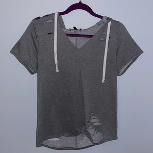 Distressed Grey Top